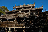 Myanmar - Mandalay, Shwenandaw Kyaung (the Golden Palace) a wonderful example of the Burmese unique teak architecture and wood-carving art. 